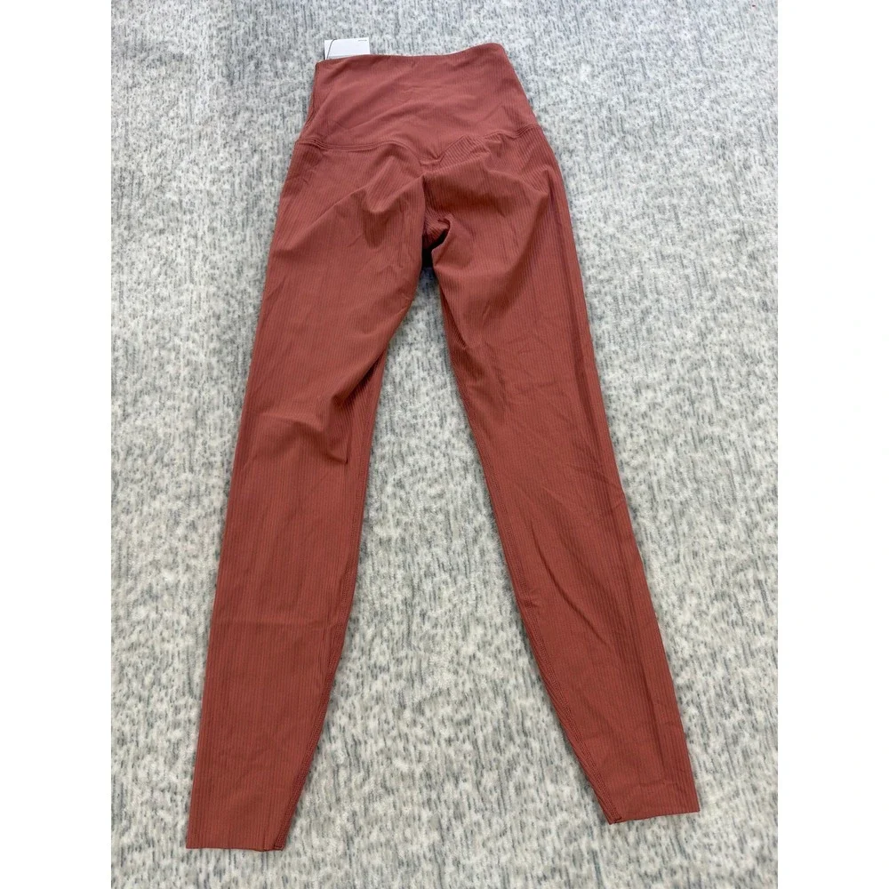 Nike Zenvy Dri-FIT Ribbed High Rise 7/8 Leggings‎ Rust Pink HF1443-634 Mens XS